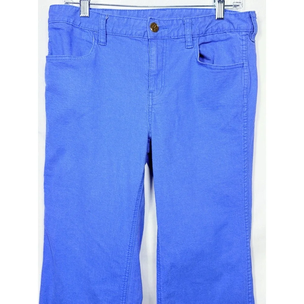 Tory Burch Blue Flare Pants Sz 30 Stretch Cotton Bootcut Preppy Chic‎ Trouser